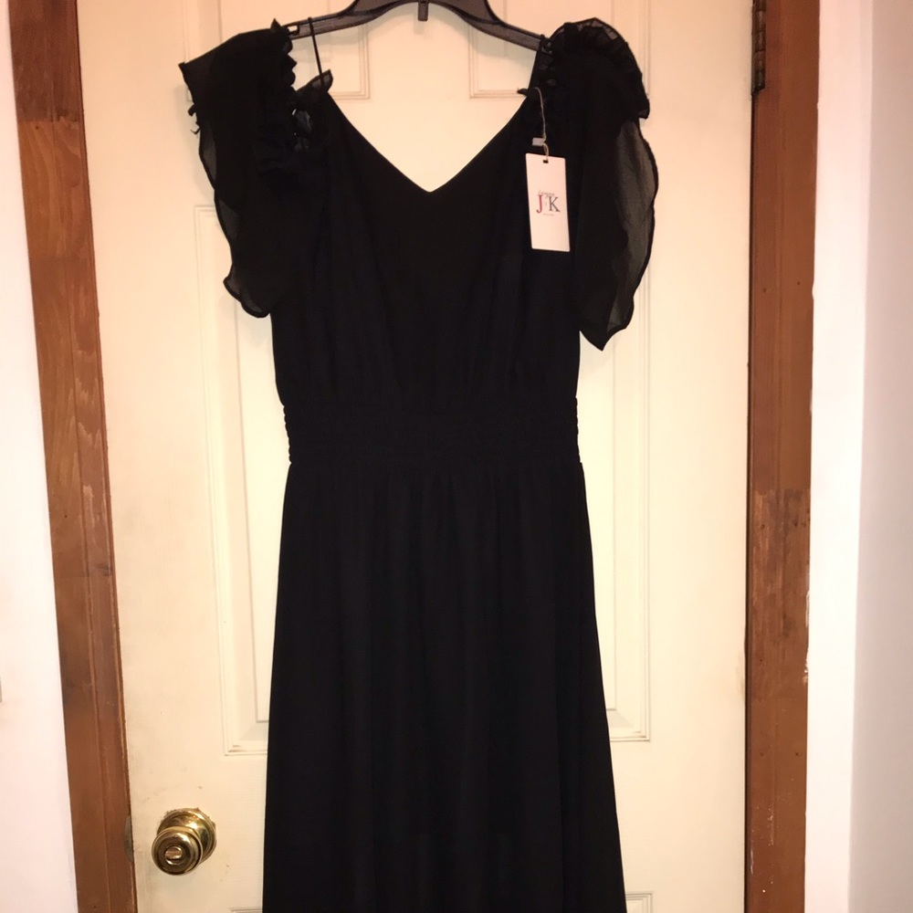 J&K Black Sheer Slip Dress Straps XL